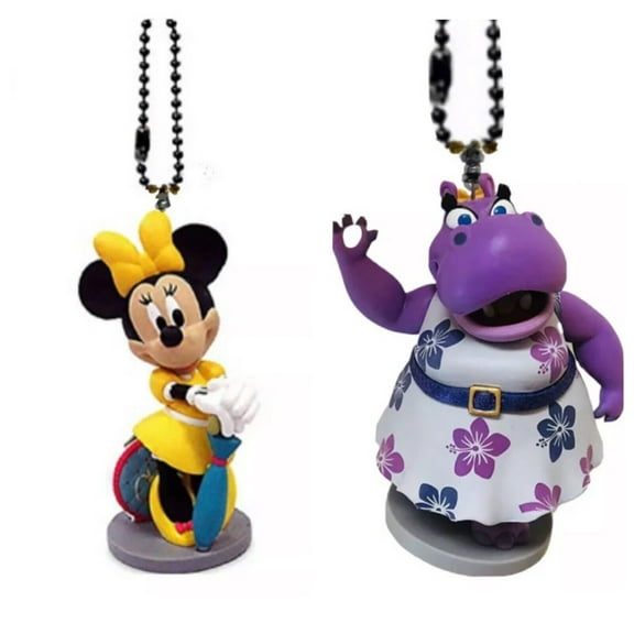 Minnie Railroad Yellow & Hallie Hippo Keychain Dangler Charm Pet Helper Ornament