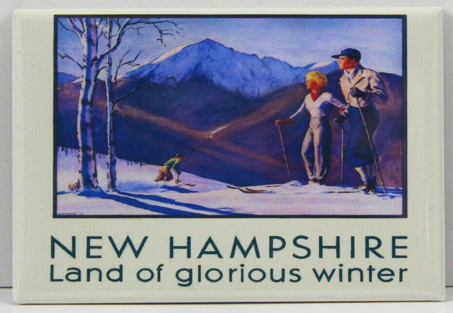 Locker Magnet USA New Hampshire Land of Glorious Winter 2" X 3" Fridge 