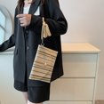 thumbnail image 3 of Bolsa Cartera de mano de moda para mujer, estilo étnico tejido de paja, color caqui Tmvgtek Para estrenar, 3 of 9