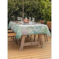 thumbnail image 4 of 54x80 Inch Outdoor Tablecloth with Umbrella Hole Zipper Rectangle Sea Turtle Coastal Rectangular Tablecloths Outside Waterproof Blue Green Summer Beach Coral Ocean Patio Table Cover for Picnic Party, 4 of 8