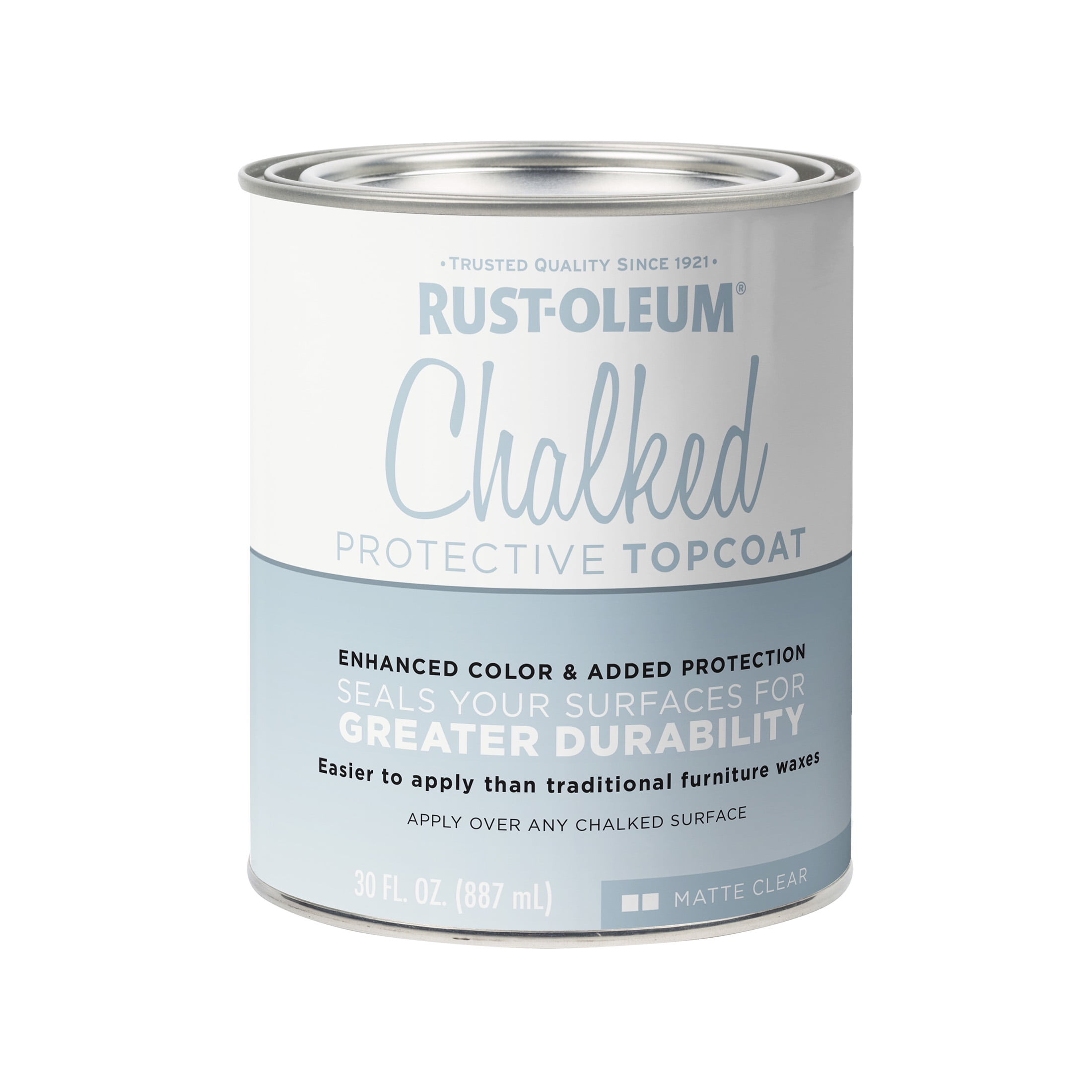(2 pack) Clear, Rust-Oleum Chalked Matte Interior Protective Topcoat- 287722, Quart
