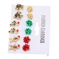 thumbnail image 3 of Juego de joyas navideñas Jadeshay 6 pares de aretes navideños para niñas estética elegante, 3 of 8