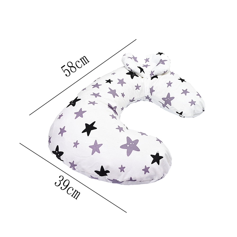 Bekayaa Breastfeeding Pillow, Snug Fit, Star Patterned Cover, Comfortable Support for Moms, Purple, Sold Individually