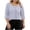Blue, variant on Women's Plus 3/4 Sleeve Striped Blouse Square Neck, Asymmetrical Button Down Tops Summer Business Casual Office Tunic Soft Stretchy Jersey Classic Fit Clothes