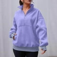 thumbnail image 5 of yillto Collared Sweatshirt for Women Quarter Zipper Pullover Oversized Baggy Fall Casual Sweatshirts Tops, 5 of 7