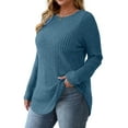 thumbnail image 3 of Fantaslook Long Sleeve Shirts for Women Casual Tunic Tops Dressy Crew Neck Pullover Fall Lightweight Sweaters for Women, 3 of 7