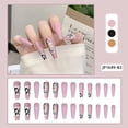 thumbnail image 2 of FCOGIN Long Coffin False Nail, Acrylic Nail, Press on Nail, Pink, Black, Brown, Flower, 24 Pieces, 2 of 5