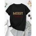 thumbnail image 3 of Motif Léopard de Noël Créatif T-Shirt de Sport Décontracté Simple à Manches Courtes Col Rond Tendance pour Femmes, Haut d'Été Confortable pour les Vacances, 3 of 8