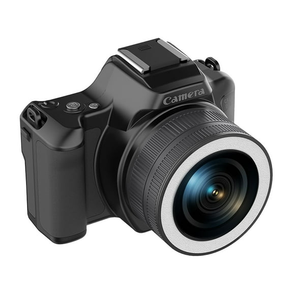 CCD Mini DSLR Camera 48MP High-Definition Digital Cam with Dual Lenses Rotating Focus Multiple Filters for Photography Travel Essential