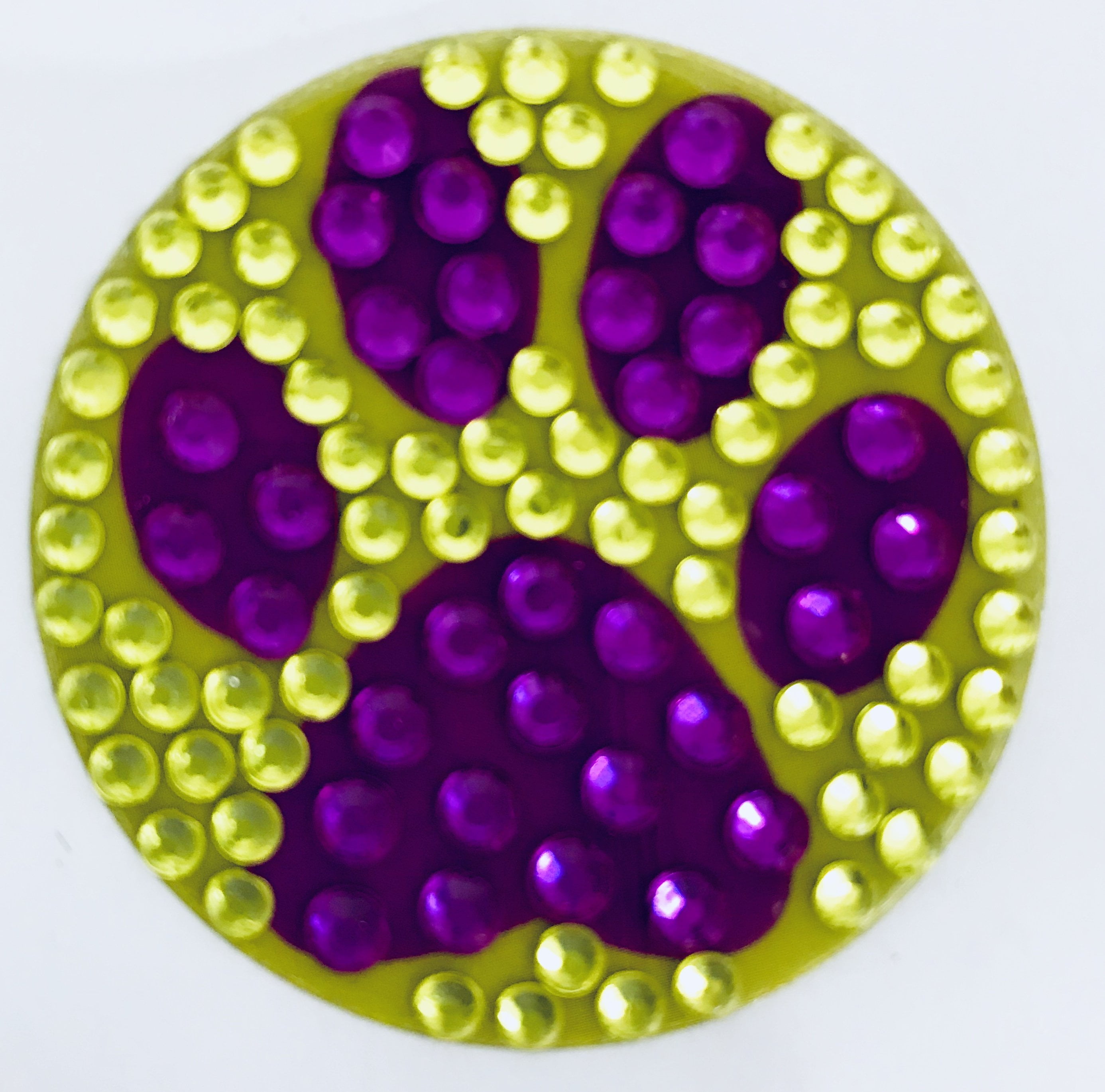 Purple And Gold Paw Print Glitter Sticker Each