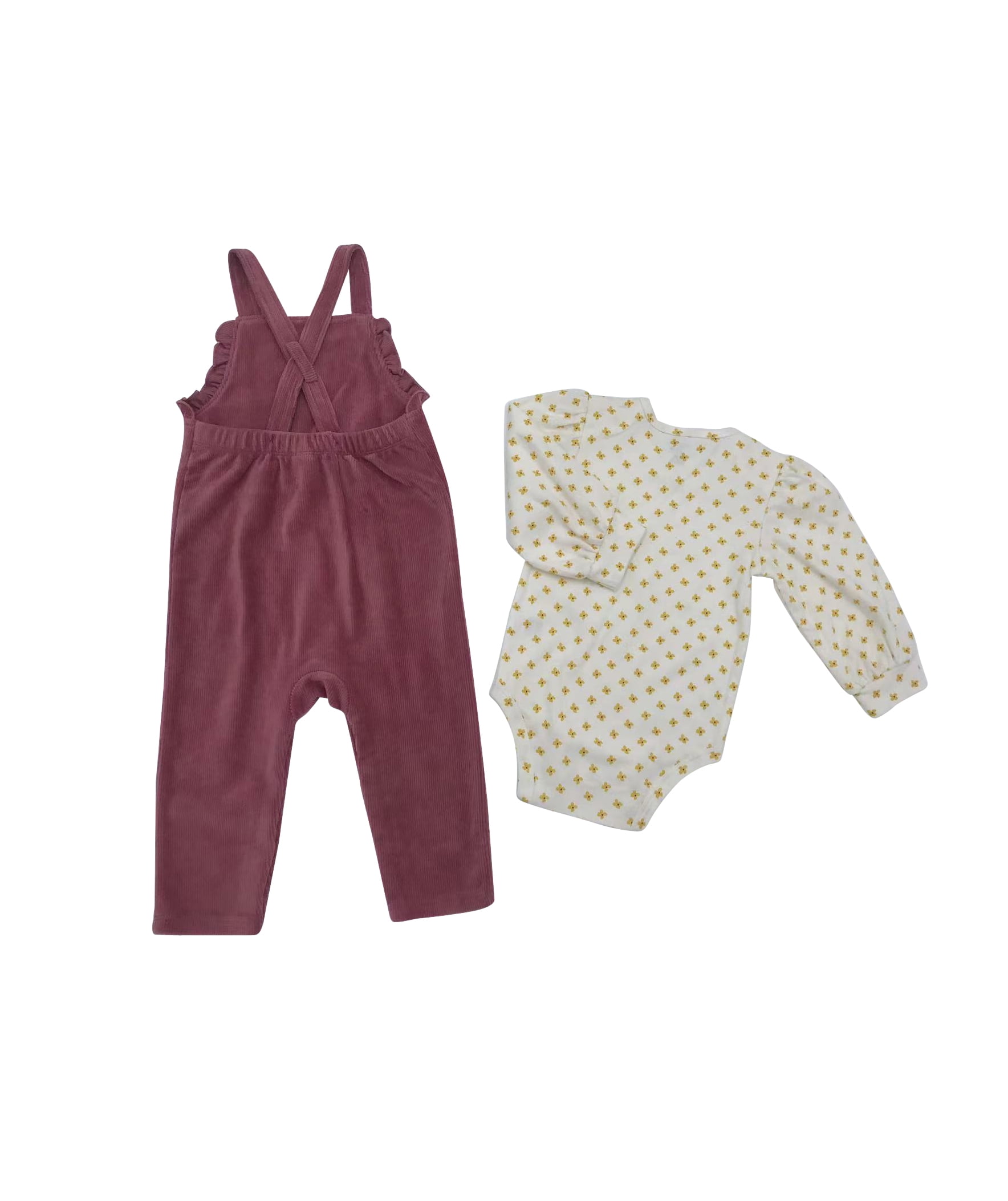 Chick Pea Baby Girl 2 Pc Overall Outift Set, Sizes 12 Months-24 Months
