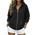 thumbnail image 4 of Zip Up Hoodie Women Long Sleeve Fall Winter Oversized Sweatshirts Zipper Oversized Cute Jackets with Pockets, 4 of 5