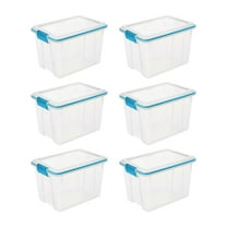 Sterilite 20 Qt Gasket Box, Stackable Storage Bin with Latching Lid, 6 Pack