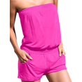 thumbnail image 1 of Women's Strapless Off Shoulder Printed Beachwear Short Rompers Jumpsuits, 1 of 4