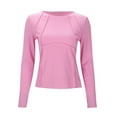 thumbnail image 4 of TYGHBN Women's Autumn Long Sleeved Ribbed Knit Casual Round Neck Slim Fit Seam Basic T Shirt Top Turtle Neck T Shirts for Women Long Sleeve Shirts Athletic Shirts Women Loose Fit Girls Shirts Long, 4 of 8