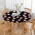 thumbnail image 3 of Black Christmas Santa Pattern Round Fitted Tablecloth with Elastic Edge,Dining Table Cover Waterproof,Outdoor Round Tablecloth for Camping,Dining,Indoor and Outdoor, 3 of 7