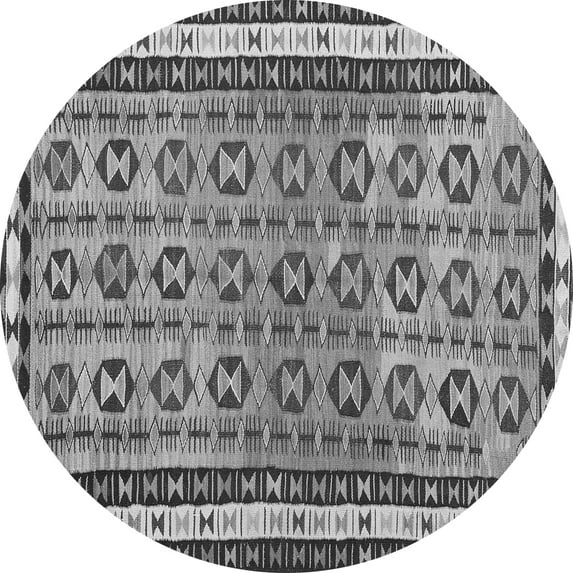 Ahgly Company Indoor Round Abstract Gray Contemporary Area Rugs, 4' Round