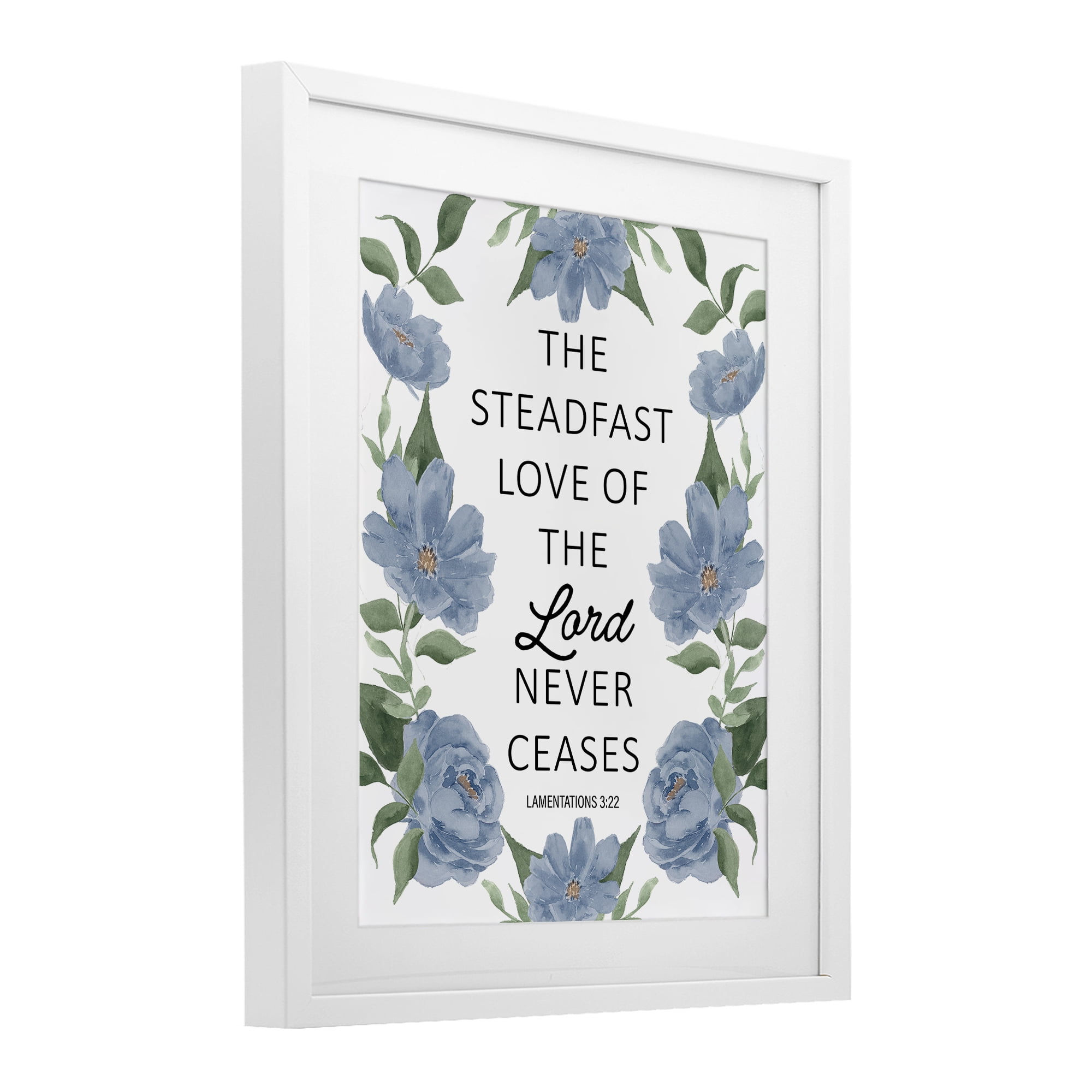 Stupell Industries Steadfast Love Of The Lord White Framed Print Under Glass, design by Lucille Price