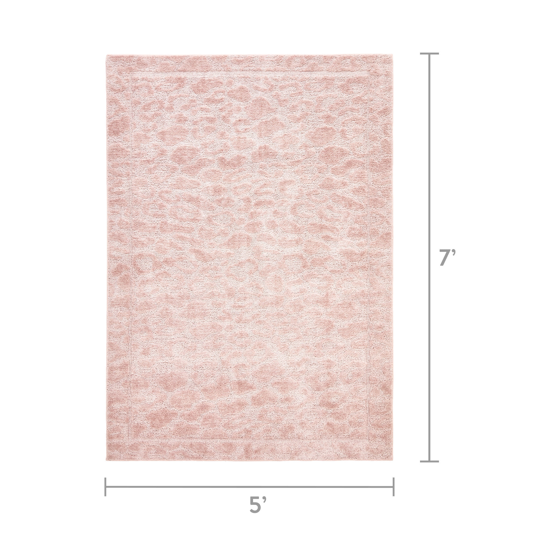 Mainstays Textured Neutral Pink Cheetah Print Indoor Area Rug, 5' x 7'