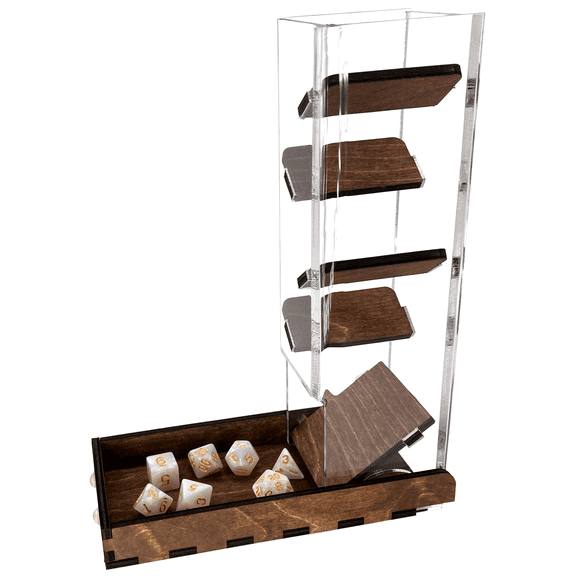 C4Labs Tall Dice Tower & Tray for Dice Games-Color: Walnut