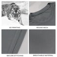 thumbnail image 4 of Coolnut Men's T Shirt Odor Protection Short, Beautiful Wild Siberian Tiger On Snow Mens Short Sleeve Tees, Grey Crew-Neck Casual Tee Shirts, L, 4 of 6