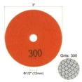 thumbnail image 2 of Uxcell 5 Packs 3" Grits 300 Diamond Polishing Pads Wet/Dry for Stone Concrete Marble Quartz, 2 of 6
