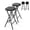 Black, variant on Garvee Folding Stool, 24 inch Tall Bar Stool with Safety Lock, 400lbs Capacity, Set of 2, Black