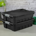 thumbnail image 5 of Sterilite 6-Pack 10 Gallon Stacker Tote, Rugged Plastic Storage Bins, Black, 5 of 11