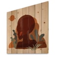 thumbnail image 2 of Designart 'Minimal Silhouette Of African American Woman' Modern Print on Natural Pine Wood, 2 of 5