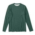 thumbnail image 6 of Basic Long Sleeve Shirts For Women Comfortable Loose Crew Neck Solid Color Tunic Tops Lightweight Fall Basic Work Tee Vacation Clothes Dark Green L, 6 of 6