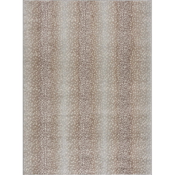 BoutiqueRugs Pointblank Animal Print Antelope Oversized Area Rug - Contemporary Leopard Print Carpet for Living Room, Bedroom - Tan, Brown, Taupe, Cream - 9'10" x 14'