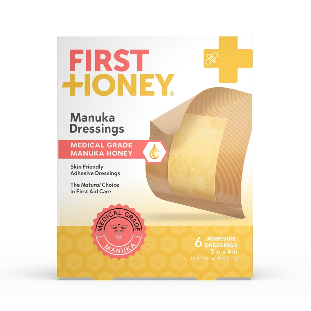 First Honey Adhesive Bandages Manuka Honey Medical Grade Pads Latex