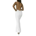 thumbnail image 2 of Kmbangi Robe Longue d'Été pour Femmes Couleur Unie Sans Manches Robe de Soirée Mode Tenue de Club, 2 of 7