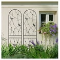 thumbnail image 3 of 2 Pack Metal Garden Trellis 86.7" x 19.7" Rustproof Trellis for Climbing Plants Outdoor Flower Support Dragonfly Deco Black, 3 of 5