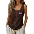 thumbnail image 2 of Vmvidoty Womens Vintage Solid Color Racerback Tank Tops Summer Beach Vacation Tank Cami Casual Loose Workout Yoga Tanks Vest Brown S, 2 of 6