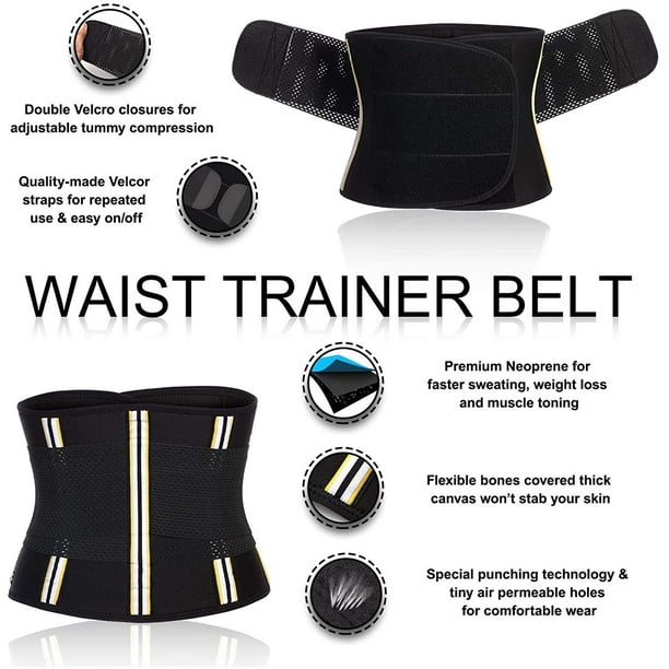 TrainingGirl Women Waist Trainer Cincher Corset Tummy Control Workout Sweat  Band Slimmer Belly Belt Weight Loss Sports Girdle, Black, Small :  : Clothing, Shoes & Accessories