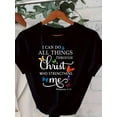 thumbnail image 1 of Women's Inspirational Quote T-Shirt, Cotton Blend, Casual Crew Neck, Alphabet & Butterfly Applique Design, Knitted Fabric, Regular Length Summer Top, 1 of 5