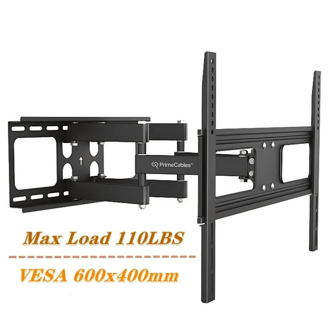 Support Mural pour Téléviseur à Mouvement Complet Robuste de 37 à 70 Pouces avec Double Support à 6 Bras jusqu'à 110 Lb et VESA Max 600x400 mm, Support TV Pivotant à Articulation Complète Compatible avec Montants de Bois Muraux de 16 Pouces