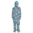thumbnail image 3 of Flamingo Bow Pattern One Piece Pajamas Soft Jumpsuit Cozy Sleep and Play Romper Zipper and Pockets 13Y-14Y, 3 of 8