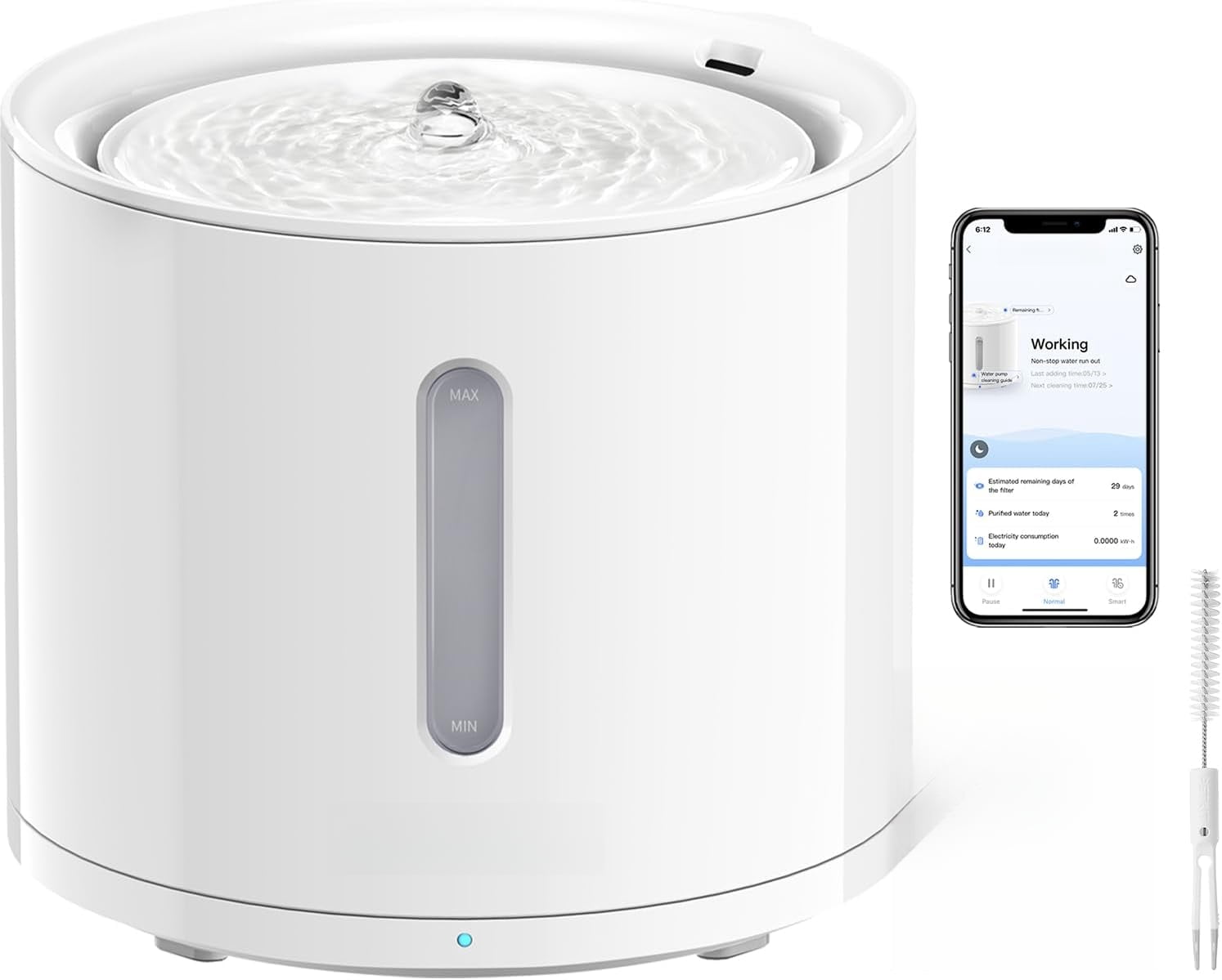 70oz Cat Water Fountain with Ultra Quiet Pump, Automatic Pet Water Dispenser for Indoor Cats & Small Dogs, 3 Flow Modes, Clear Water Level Window