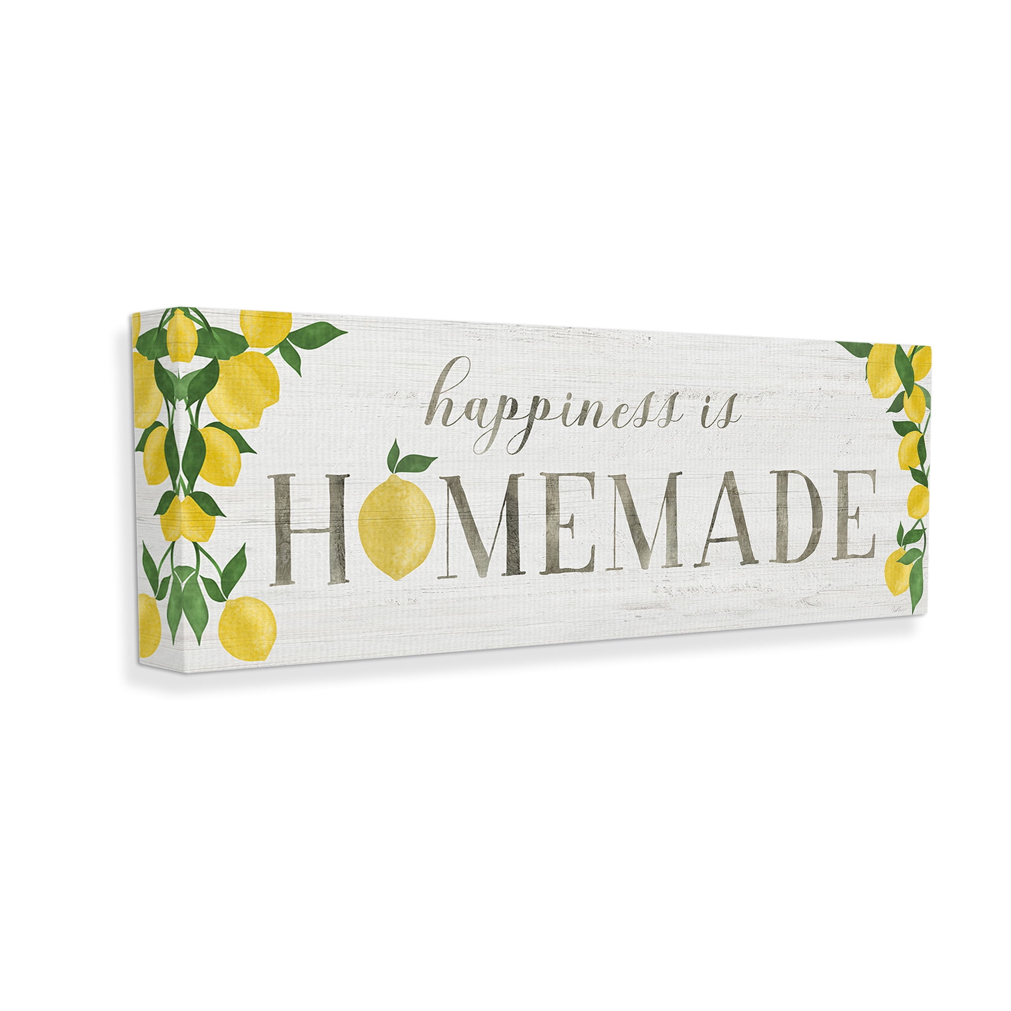 Stupell Industries Happiness Is Homemade Food & Beverage Painting Gallery Wrapped Canvas Art Print Wall Art, 24 x 10