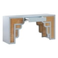 thumbnail image 1 of TOV Furniture Suzie Pastel Blue & Rattan Desk, 1 of 8