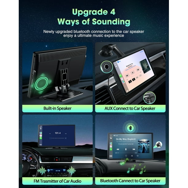 Lamtto Portable Carplay Screen for Car,9-inch Android Auto Screen with Backup Camera,Wireless Car Stereo with Voice Control,Bluetooth,Mirror Link,GPS Lamtto Portable Carplay Screen for Car,9-inch Android Auto Screen with Backup Camera,Wireless Car Stereo with Voice Control,Bluetooth,Mirror Link,GPS