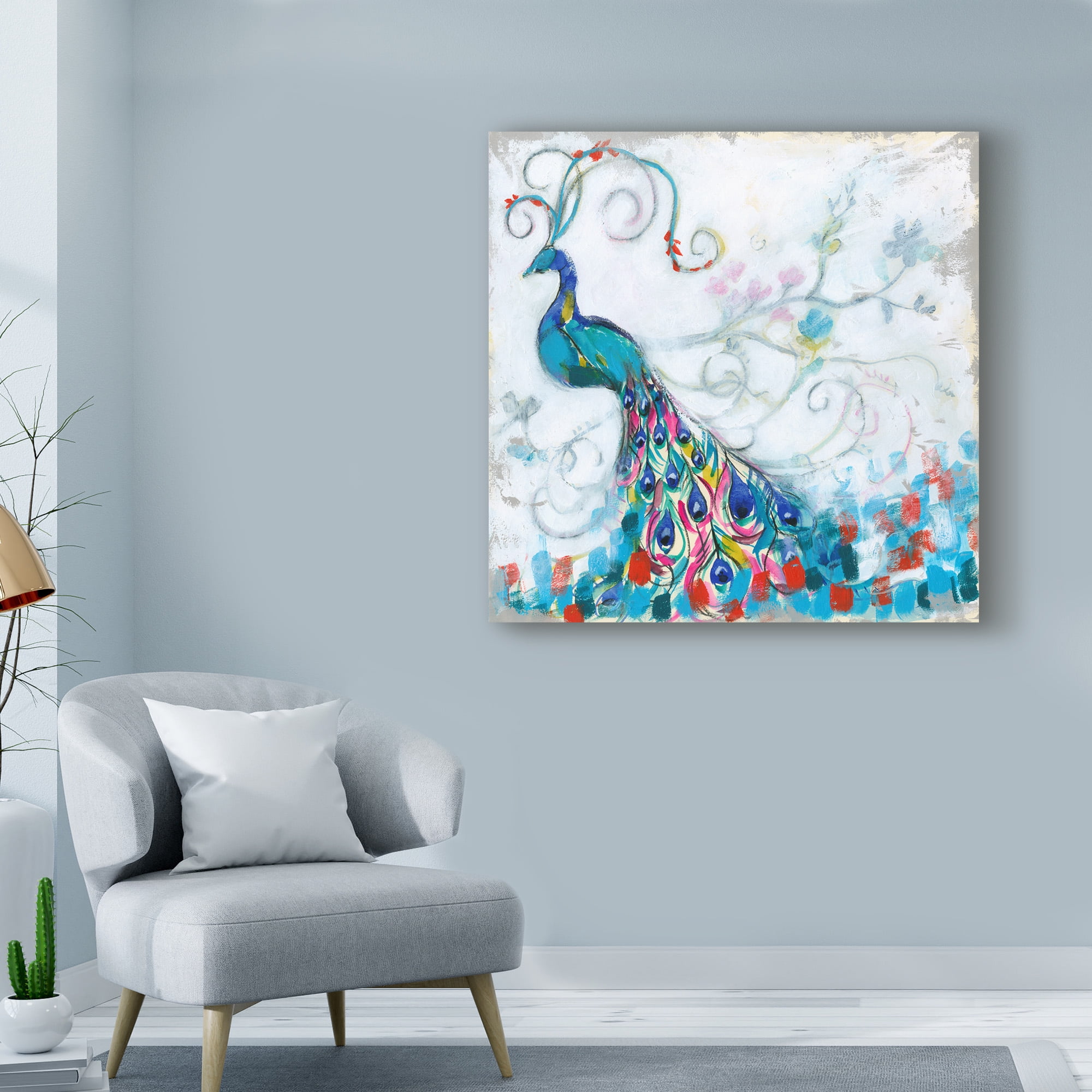 Trademark Fine Art 'Confetti Peacock II' Canvas Art by Jennifer Goldberger