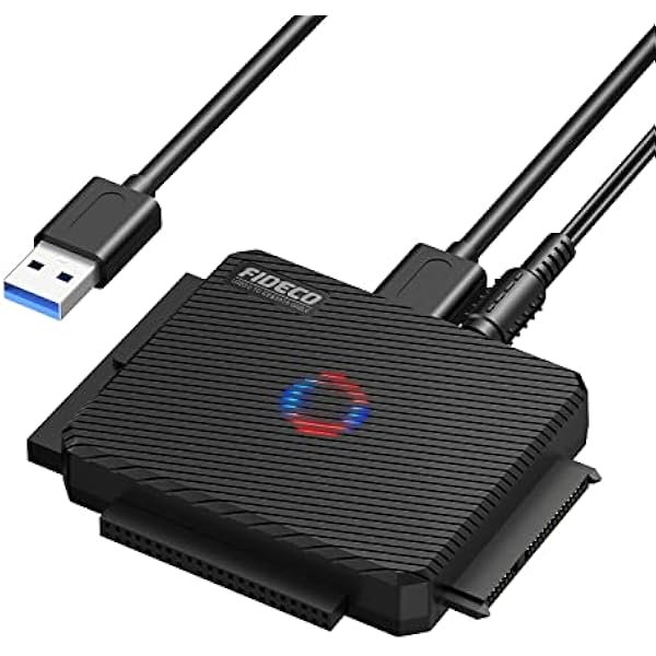 wonima11 SATA/IDE to USB 3.0 Adapter, Hard Drive Adapter Cable Converter for Universal 2.5/3.5 Inch IDE HDD, 2.5 Inch SSD, 5.25-Inch DVD/CD Drive