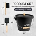 thumbnail image 3 of Fireplace Ash Bucket with Lid Shovel and Hand Broom, 1.5 Gallon Charcoal Wood Fire Pits Burning Stoves, Coal Pellet Metal Buckets, Hot Wood Carrier Pail Fire Pits Ash Can Cleaning Tools, 3 of 8