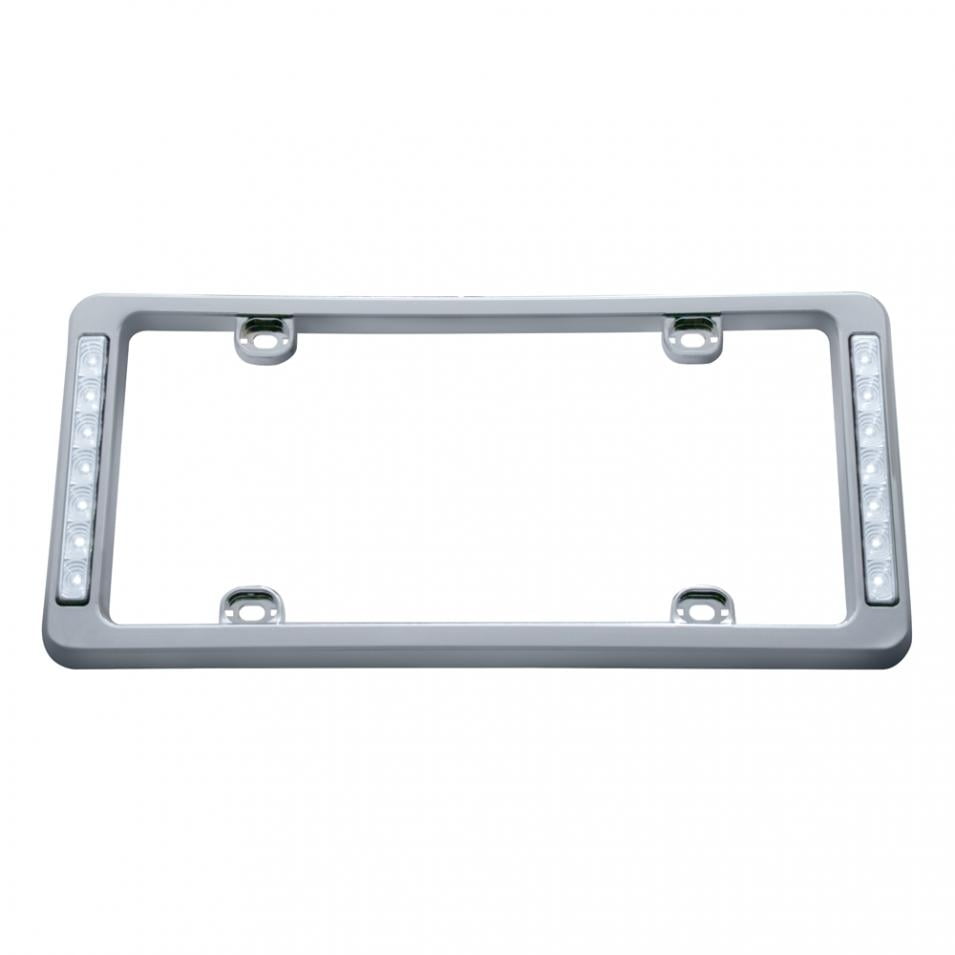 14 LED Chrome License Plate Frame White LED/Clear Lens