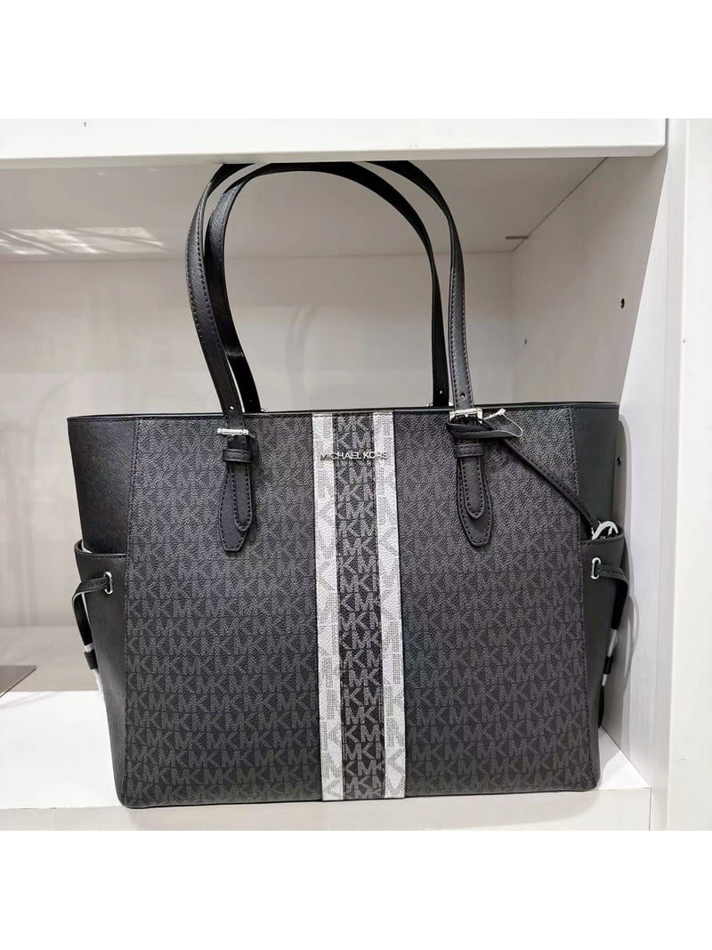 MICHAEL KORS ダークグレー ハンドバッグ Michael Kors Charlotte Large Saffiano Leather Tote, Top-Zip, Pearl