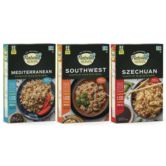 Keto Bowl Ready Meal Hearts of Palm by Natural Heaven - Variety Pack