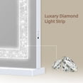 thumbnail image 3 of Fenair Vanity Mirror with Lights 22‘ * 18.5‘ Diamond Light Strip Makeup Mirror with Tempered Glass, 3 Color Modes Light up Mirror with USB Charging Port, 10X Magnification and Smart Touch, White, 3 of 7